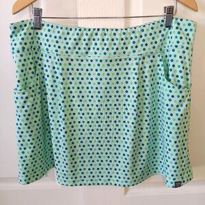Title Nine Women’s Breeze Skirt w/Pockets Blue Watercolor Dots No Shorts Size XL